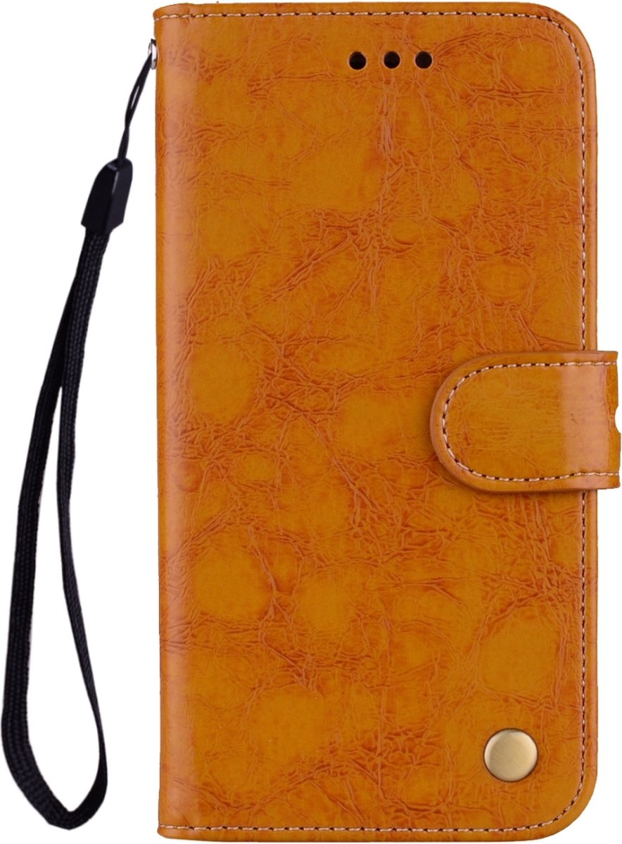 Mobigear Telefoonhoesje geschikt voor Samsung Galaxy A40 Hoesje | Mobigear Wallet Bookcase Portemonnee | Pasjeshouder voor 2 Pasjes | Telefoonhoesje voor Pinpas / OV Kaart / Rijbewijs - Cognac
