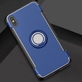 Apple iPhone XS Max Hoesje - Mobigear - Armor Ring Serie - Hard Kunststof Backcover - Blauw - Hoesje Geschikt Voor Apple iPhone XS Max