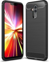 Huawei Mate 20 Lite Hoesje - Mobigear - Brushed Slim Serie - TPU Backcover - Zwart - Hoesje Geschikt Voor Huawei Mate 20 Lite