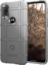 Motorola One Vision Hoesje - Mobigear - Rugged Shield Serie - TPU Backcover - Grijs - Hoesje Geschikt Voor Motorola One Vision