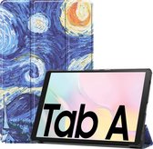 Samsung Galaxy Tab A7 (2020) Hoes - Mobigear - Tri-Fold Serie - Kunstlederen Bookcase - The Starry Night - Hoes Geschikt Voor Samsung Galaxy Tab A7 (2020)