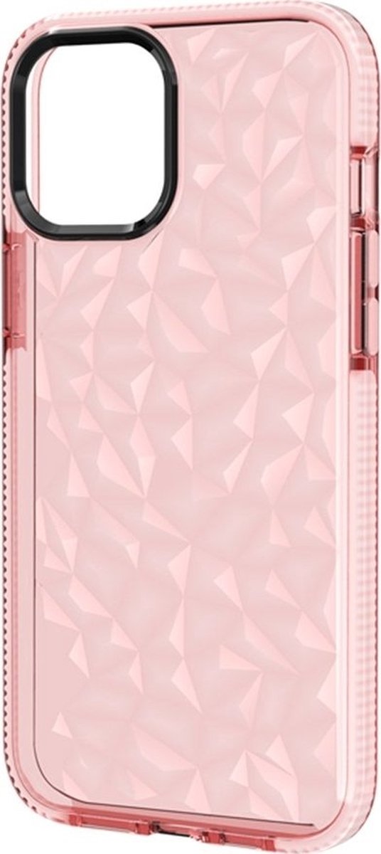 Mobigear Hoesje geschikt voor Apple iPhone 12 Pro Max Telefoonhoesje Hardcase | Mobigear Diamond Backcover | iPhone 12 Pro Max Case | Back Cover - Roze