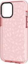 Mobigear Hoesje geschikt voor Apple iPhone 12 Mini Telefoonhoesje Hardcase | Mobigear Diamond Backcover | iPhone 12 Mini Case | Back Cover - Roze