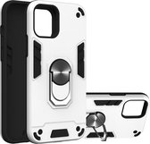 Apple iPhone 12 Pro Hoesje - Mobigear - Armor Ring Serie - Hard Kunststof Backcover - Zilver - Hoesje Geschikt Voor Apple iPhone 12 Pro