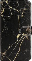 Huawei P Smart (2020) Hoesje - Mobigear - Marble Serie - Kunstlederen Bookcase - Zwart - Hoesje Geschikt Voor Huawei P Smart (2020)