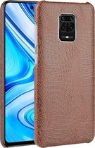 Xiaomi Redmi Note 9 Pro Hoesje - Mobigear - Croco Serie - Hard Kunststof Backcover - Bruin - Hoesje Geschikt Voor Xiaomi Redmi Note 9 Pro