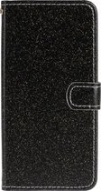 Samsung Galaxy Note20 Hoesje - Mobigear - Glitter Serie - Kunstlederen Bookcase - Zwart - Hoesje Geschikt Voor Samsung Galaxy Note20