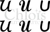 Chloïs Glittertattoo Sjabloon - Letter U - Multi Stencil - CH9741 - 1 stuks zelfklevend sjabloon met 6 kleine designs in verpakking - Geschikt voor 6 Tattoos - Nep Tattoo - Geschik