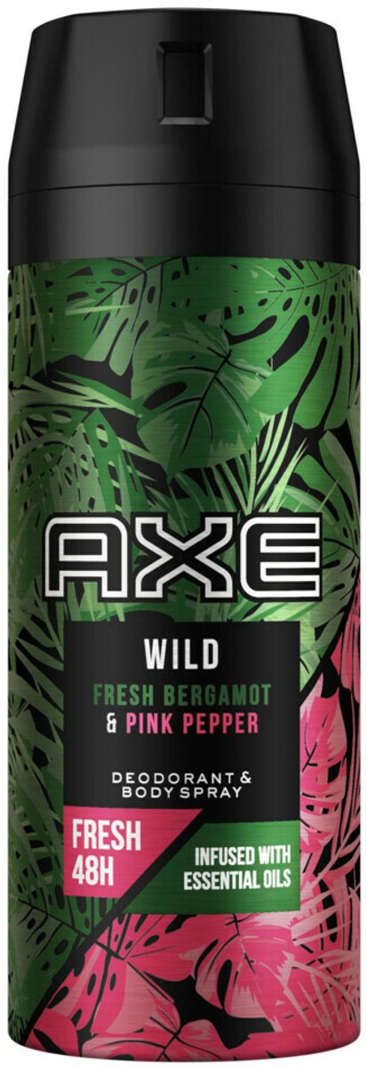 Goedkoopste Axe - Deodorant - Spray - Wild - Fresh Bergamot & Pink Pepper - 150ml