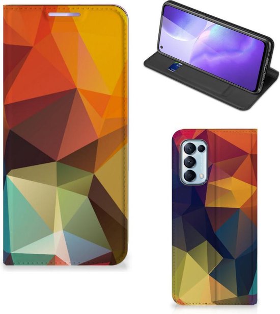 Étui pour smartphone OPPO Find X3 Lite Joli étui pour livre Polygon Color