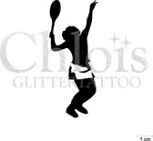 Chloïs Glittertattoo Sjabloon 5 Stuks - Tennis Olivia - CH6554 - 5 stuks gelijke zelfklevende sjablonen in verpakking - Geschikt voor 5 Tattoos - Nep Tattoo - Geschikt voor Glitter