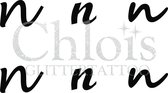 Chloïs Glittertattoo Sjabloon - Small Letter n - Multi Stencil - CH9770 - 1 stuks zelfklevend sjabloon met 6 kleine designs in verpakking - Geschikt voor 6 Tattoos - Nep Tattoo - G