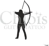 Chloïs Glittertattoo Sjabloon 5 Stuks - Archery Judy - CH6543 - 5 stuks gelijke zelfklevende sjablonen in verpakking - Geschikt voor 5 Tattoos - Nep Tattoo - Geschikt voor Glitter