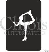 Chloïs Glittertattoo Sjabloon 5 Stuks - Figure Skater Steffie - CH6533 - 5 stuks gelijke zelfklevende sjablonen in verpakking - Geschikt voor 5 Tattoos - Nep Tattoo - Geschikt voor