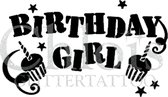 Chloïs Glittertattoo Sjabloon 5 Stuks - Birthday Girl Cake - CH7003 - 5 stuks gelijke zelfklevende sjablonen in verpakking - Geschikt voor 5 Tattoos - Nep Tattoo - Geschikt voor Gl