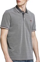 Jack & Jones Premium Bluwin Poloshirt - Mannen - grijs - rood - wit