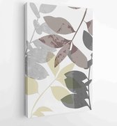 Botanical wall art vector set. Foliage line art drawing with abstract shape 4 - Moderne schilderijen – Vertical – 1912802980 - 50*40 Vertical