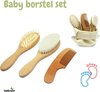 foto van UpGreen® - Baby verzorgingsset – Baby borstel – Kraamcadeau – Baby verzorgingsproducten – Baby borstel en kam – Baby kam – Baby borstel hout – baby haarborstel – Baby borstel geitenhaar