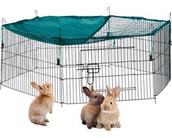 konijnenren met net - staal - Ø 110 cm - groen