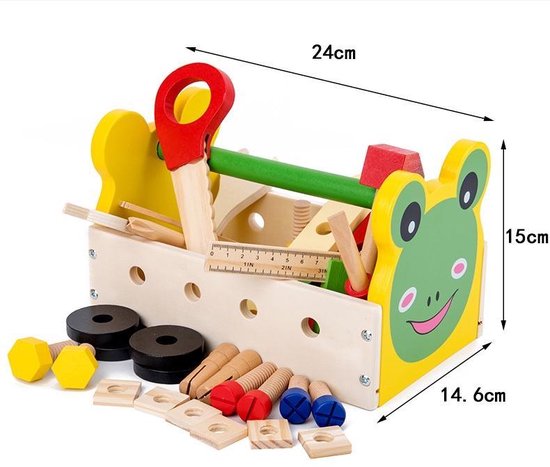 Thumbnail van een extra afbeelding van het spel ZaCia Houten Gereedschapskist - Educatief speelgoed - Duurzaam - Houten speelgoed
