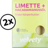 Velvety body butter bar lime & macadamia nut oil - 2 stuks x 60 gr