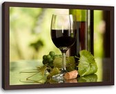 Foto in frame , Wijn en Kruiden , 120x80cm , Groen bruin , Premium print