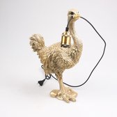 Tafellamp struisvogel | goud | 19,5 x 16,5 x 47,5 cm