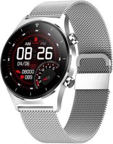 Valante Smartwatch S4 - Smartwatch Dames en Heren - Zilver staal - 44 mm - Stappenteller - Verbrande Calorieën - Hartslagmeter - Bloeddrukmeter