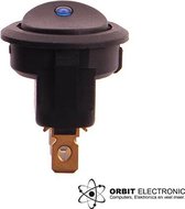 Interrupteur à Bascule 12V Rond - Indicateur LED Blauw - Voiture/Bateau/ Camper - Par Pièce