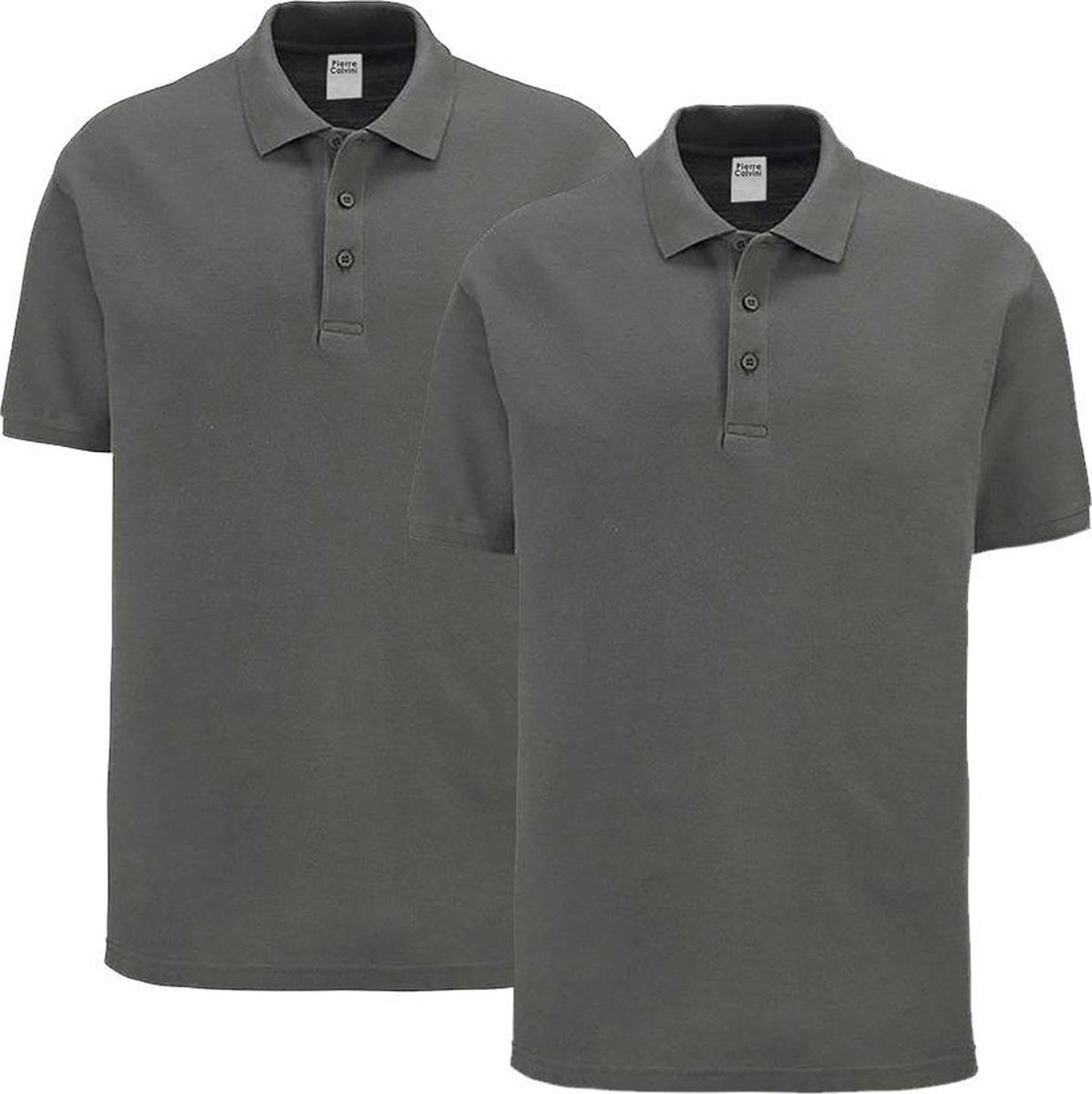 Pierre Calvini - Polo Shirt Heren - Polo Pique - 2 Pack - Grijs - XL