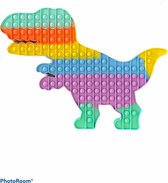 Fidget toy - Pop it XXL - Dinosaursus - Mega groot - Regenboog - 30x30 - Dino