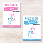 Babyshower Invulkaarten Best Mom and Dad 10 stuks - A6 300 Grams - Baby Voorspellingen - Babyshower spelletje