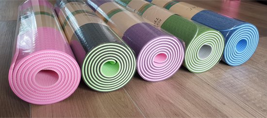 Yogamat - Fitnessmat - TPE - Eco Friendly - Non Slip - 183 x 61 x 0.6 cm - Dual Color [Roze & Licht Roze] van Yogamat — afbeelding 2