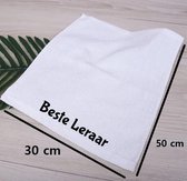 Beste leraar Geborduurd handdoek gastendoek | Cadeau | Gepersonaliseerd | Bedankje| Gastendoekje 30 x 50 | 100% katoen