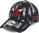 New Era 9Forty All Over Print Chicago Bulls  Sportcap - Maat One size  - Unisex - zwart/wit/rood