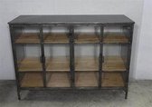 Display kast laag metaal/hout 123,5x44x88,5cm