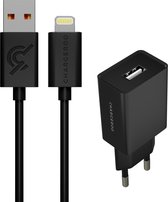 Chargeroo Apple Lightning Kabel met Oplader - 1.2 meter - 10W/2A Adapter Thuislader - Zwart