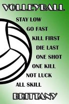 Volleyball Stay Low Go Fast Kill First Die Last One Shot One Kill Not Luck All Skill Brittany