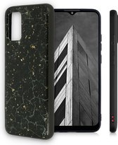 Samsung Galaxy A02S Hoesje met Marmer Zwart Print - Siliconen Back Cover