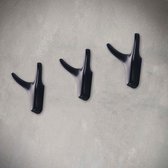 Luxe kapstok haken – wandkapstok –  dubbele haak – Set van 3 – ophangen – Zwart