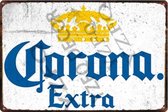 Corona Bier Reclamebord Logo van metaal METALEN-WANDBORD - MUURPLAAT - VINTAGE - RETRO - HORECA- BORD-WANDDECORATIE -TEKSTBORD - DECORATIEBORD - RECLAMEPLAAT - WANDPLAAT - NOSTALGI