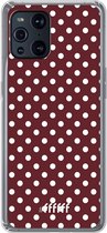 6F hoesje - geschikt voor OPPO Find X3 Pro -  Transparant TPU Case - Burgundy Dots #ffffff