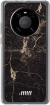 6F hoesje - geschikt voor Huawei P40 Pro -  Transparant TPU Case - Dark Golden Marble #ffffff