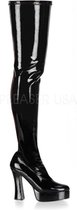 Pleaser - ELECTRA-3000Z Plateau overknee Laarzen - US 14 - 45 Shoes - Zwart