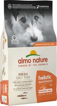 Almo Nature Hond Holistic Droogvoer voor Kleine Hondenrassen - Maintenance - Rundvlees, Kip, Zalm, Lam of Vette vis in 400gr of 2kg - Smaak: Vette Vis, Gewicht: 12kg