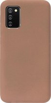 - ADEL Siliconen Back Cover Softcase Hoesje Geschikt voor Samsung Galaxy A02s - Bruin