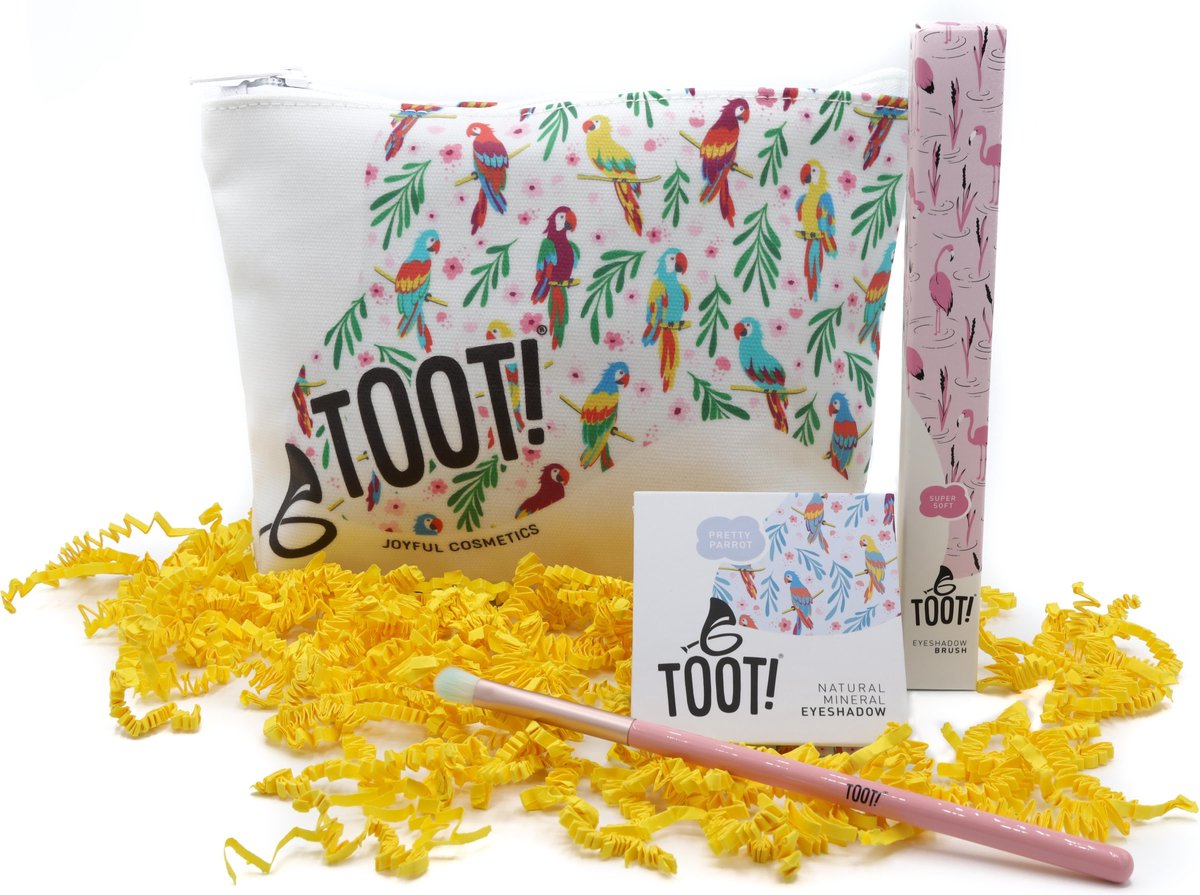 Goedkoopste TOOT! Natuurlijke Kinder Make up Set - Papegaai - Oogschaduw, Kwast, Make up Tasje