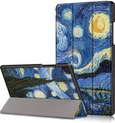 Hoes Geschikt voor Samsung Galaxy Tab A7 hoes - (2020/2022) - Sterrennacht Print Trifold smart cover Kunstleer bookcase
