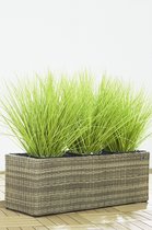 GoodVibes - Bloembak van Polyrattan 102 x 36 x 36 cm met Irrigatiesysteem, Natuurlijk