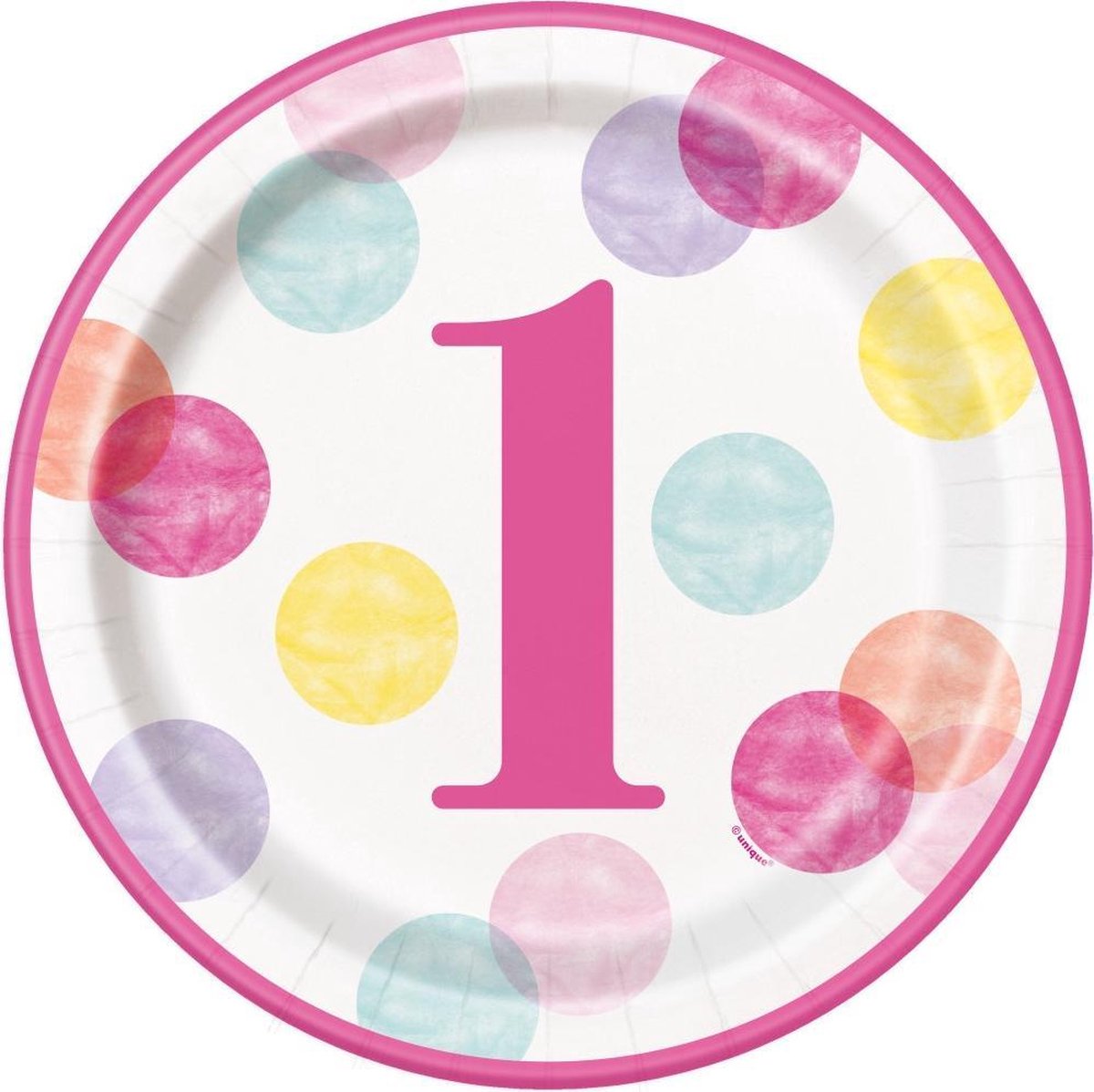 Haza Original Borden First Birthday Meisjes 23 Cm Papier 8 Stuks